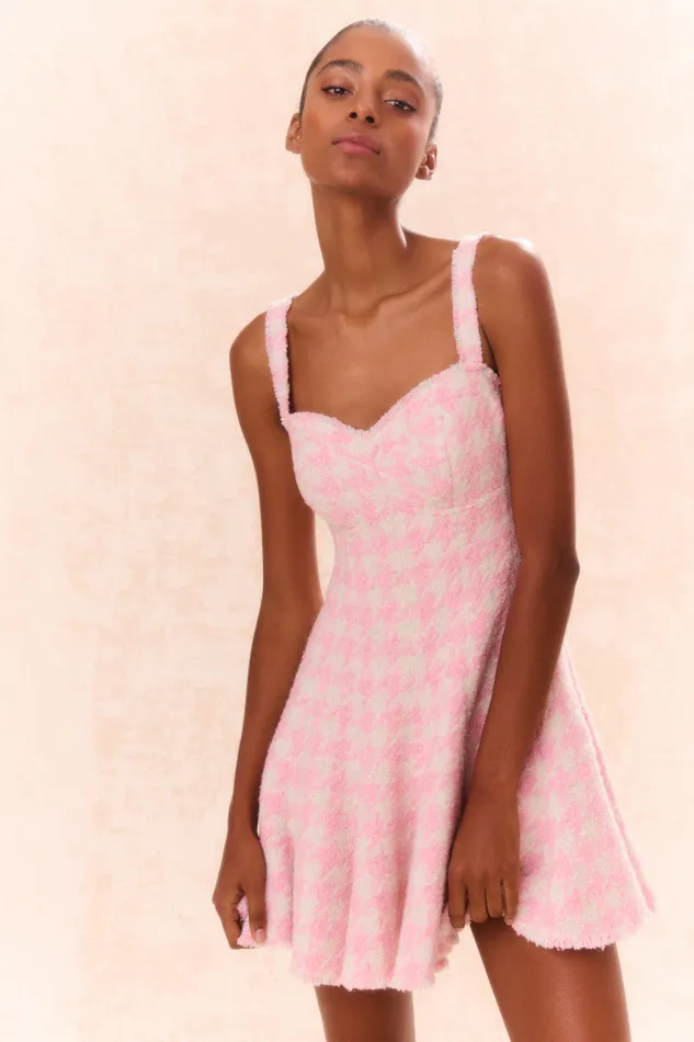Women Dresses LoveShackFancy Josalie Tweed Dress Rose Quartz