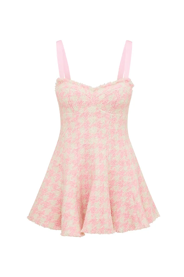 Women Dresses LoveShackFancy Josalie Tweed Dress Rose Quartz