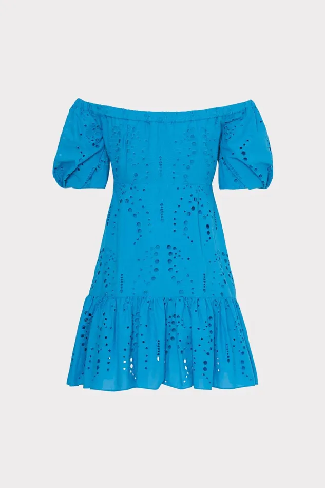Women Dresses Milly Butterfly Eyelet Off The Shoulder Dress Blue Women Dresses Milly Butterfly Eyelet Off The Shoulder Dress Blue