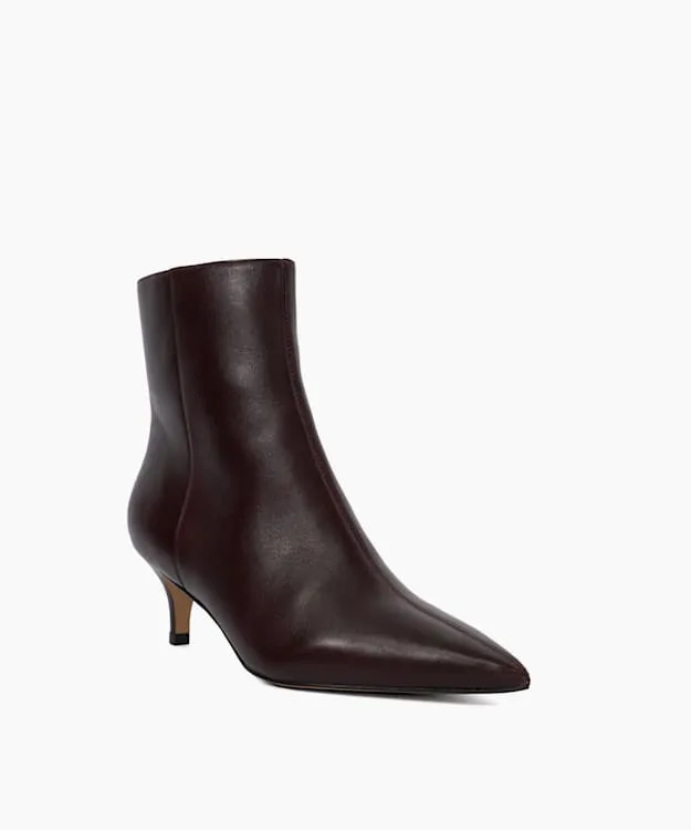 Women Dune London Ankle Boots Pointed Toe Kitten Heel Boots Red