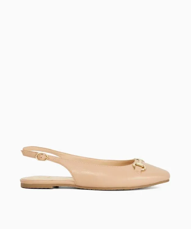 Women Dune London Ballet Pumps Square Toe Slingback Ballet Flats Pink