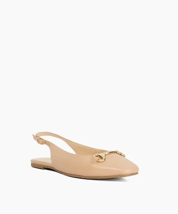 Women Dune London Ballet Pumps Square Toe Slingback Ballet Flats Pink
