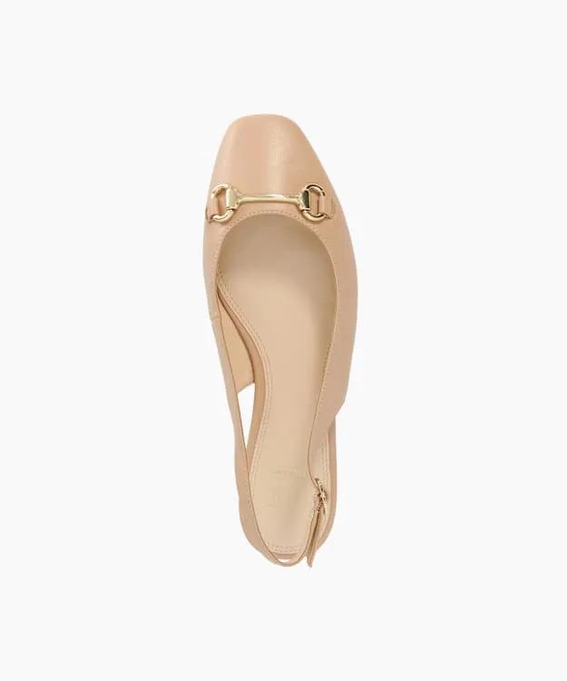 Women Dune London Ballet Pumps Square Toe Slingback Ballet Flats Pink