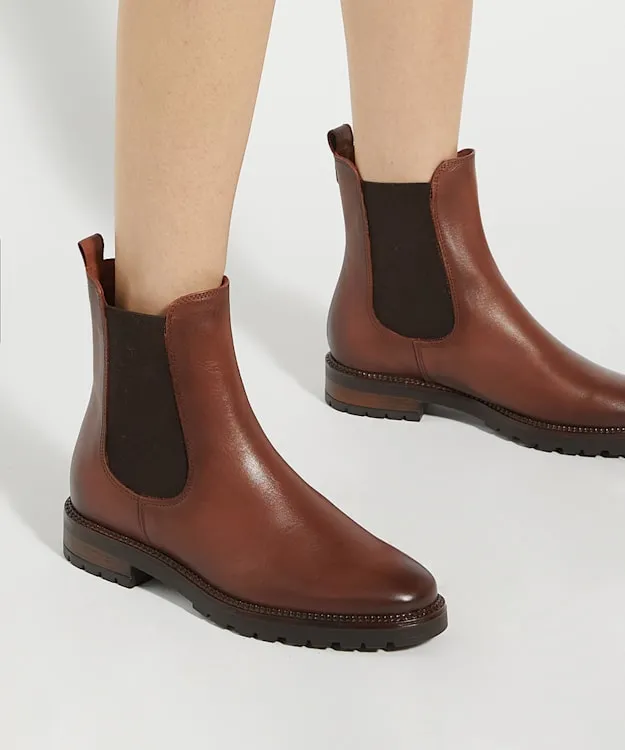 Women Dune London Chelsea Boots Cleated Sole Chelsea Boots Brown
