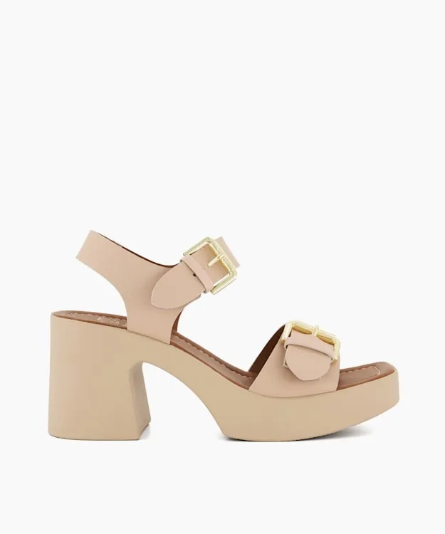 Women Dune London Chunky Sandals MidPlatform Sandals Pink