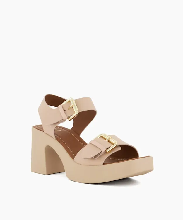 Women Dune London Chunky Sandals MidPlatform Sandals Pink
