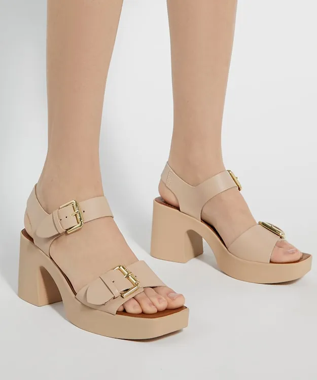 Women Dune London Chunky Sandals MidPlatform Sandals Pink