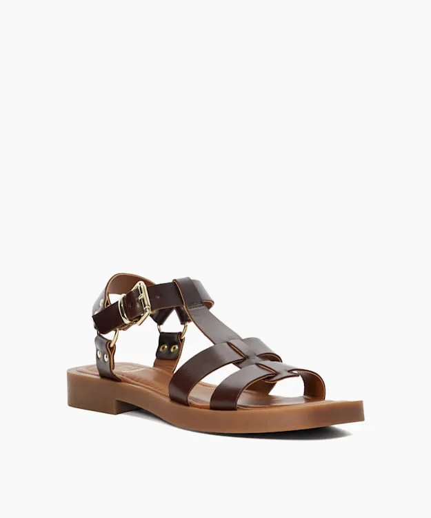 Women Dune London Gladiator Sandals Leather Gladiator Sandals Brown