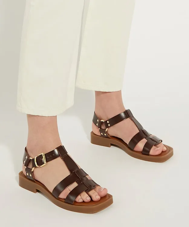Women Dune London Gladiator Sandals Leather Gladiator Sandals Brown