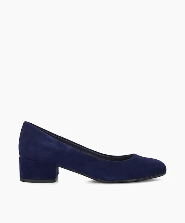Women Dune London Heels Comfort BlockHeeled Courts Blue