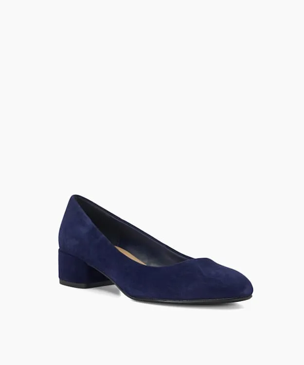 Women Dune London Heels Comfort BlockHeeled Courts Blue