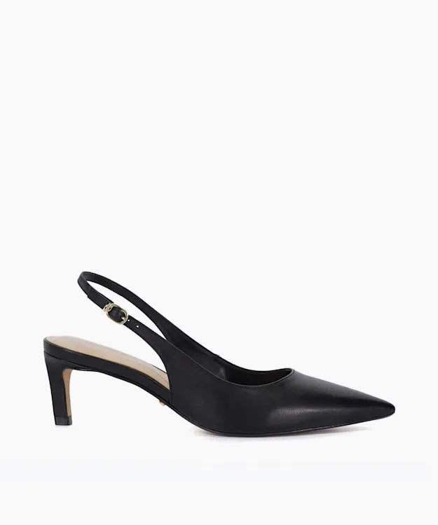 Women Dune London Heels Pointed Toe SlingBack Heels Black