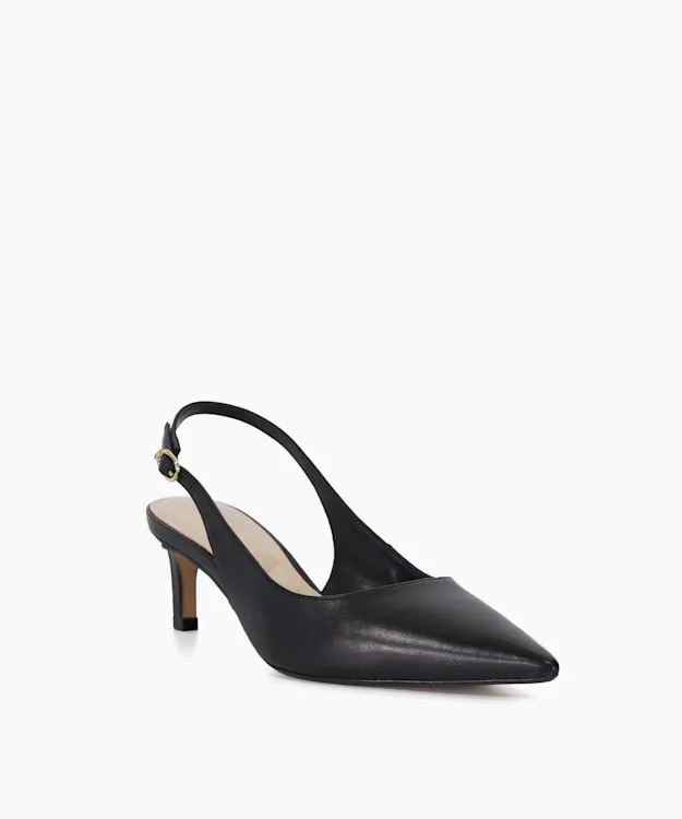Women Dune London Heels Pointed Toe SlingBack Heels Black