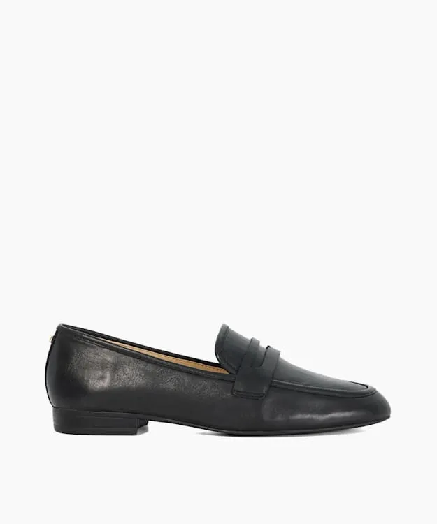 Women Dune London Loafers Leather Penny Loafers Black