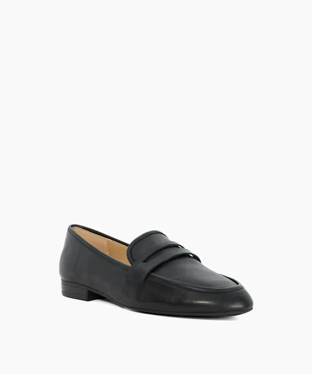 Women Dune London Loafers Leather Penny Loafers Black