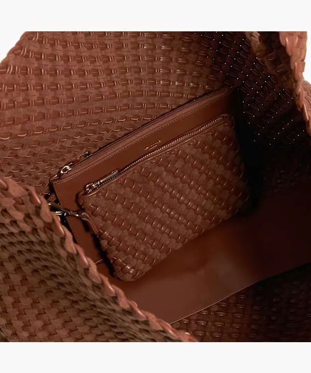 Women Dune London Tote Bags Extra Large Woven Shoulder Bag Brown