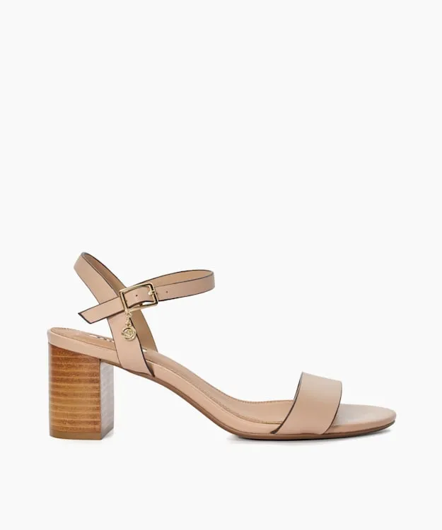 Women Dune London Wide Fit Sandals Wide Fit Leather Block Heeled Sandals Pink