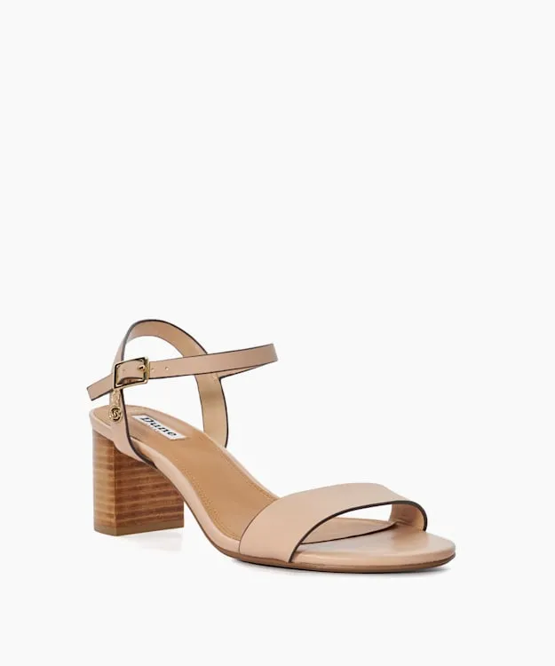 Women Dune London Wide Fit Sandals Wide Fit Leather Block Heeled Sandals Pink