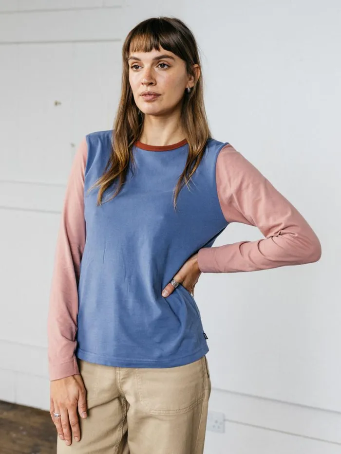Women Eldon Long Sleeve TShirt Coastal Fjordpink Salt Finisterre Tops and Shirts