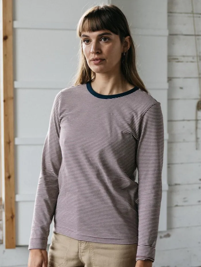 Women Eldon Long Sleeve TShirt Figecru Finisterre Tops and Shirts