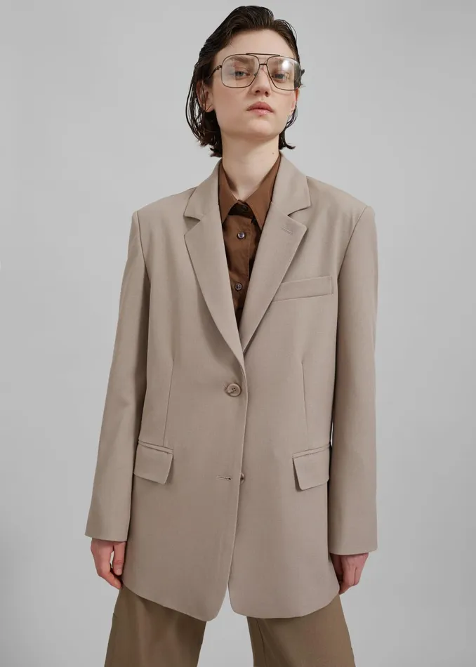 Women Eline Blazer 8211 Beige The Frankie Shop Outerwear