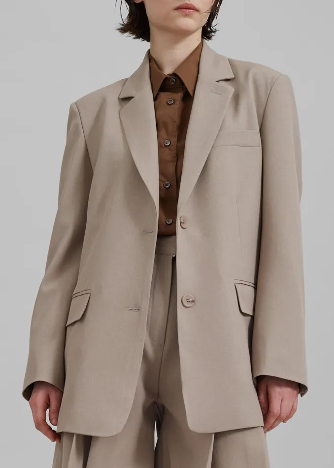 Women Eline Blazer 8211 Beige The Frankie Shop Outerwear