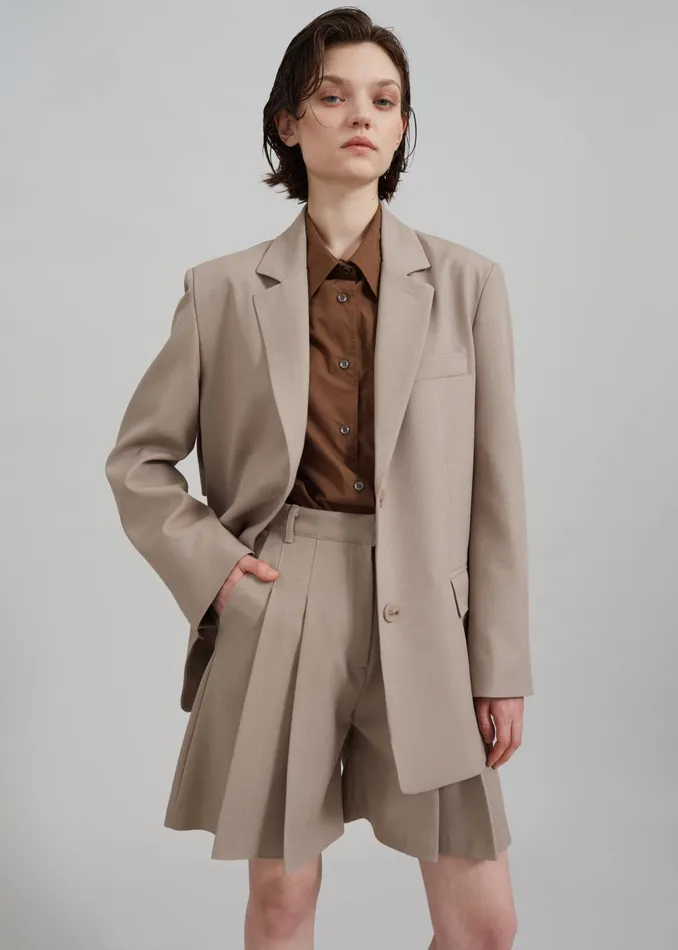 Women Eline Blazer 8211 Beige The Frankie Shop Outerwear
