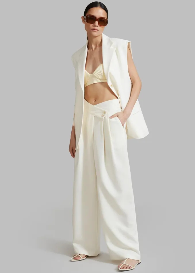 Women Eloise Trousers 8211 Cream The Frankie Shop Bottoms
