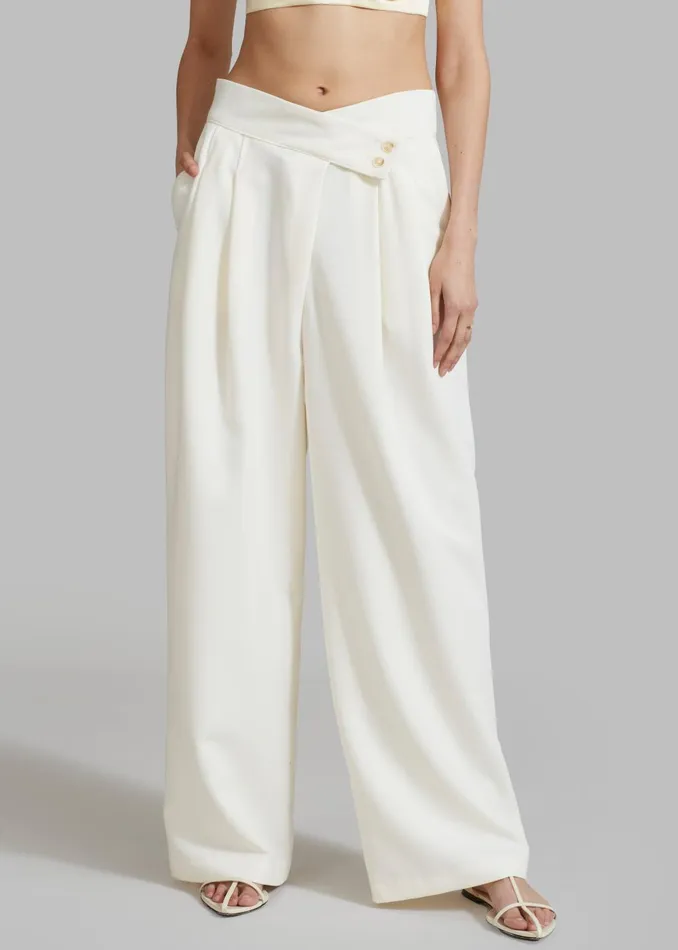 Women Eloise Trousers 8211 Cream The Frankie Shop Bottoms