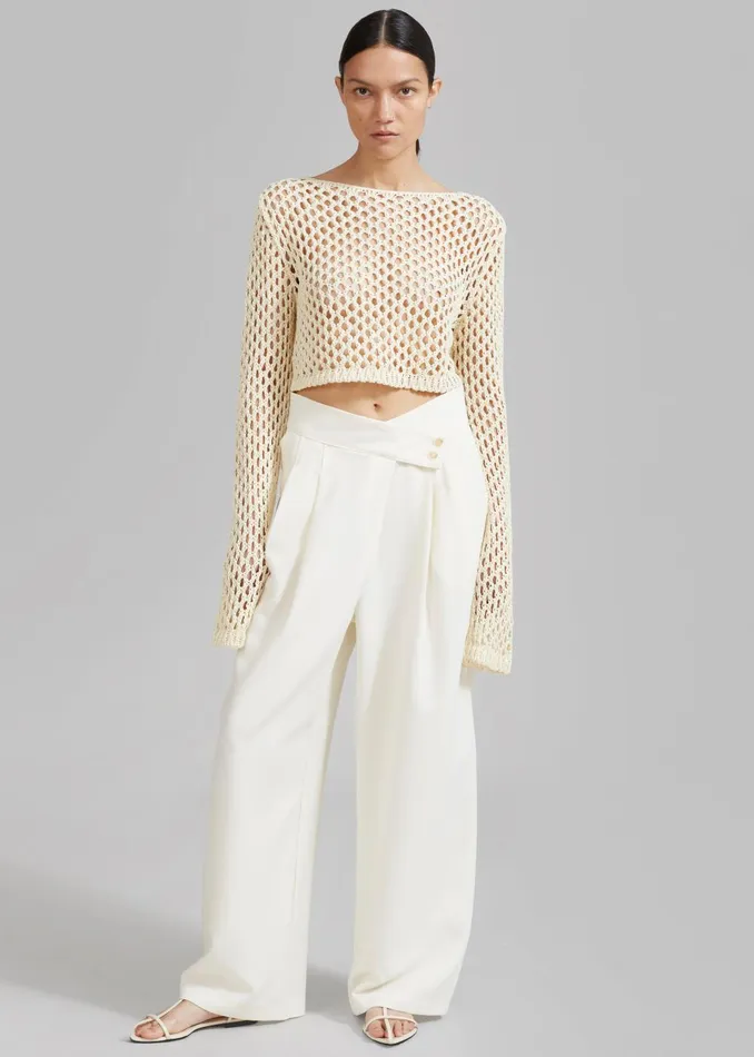Women Eloise Trousers 8211 Cream The Frankie Shop Bottoms
