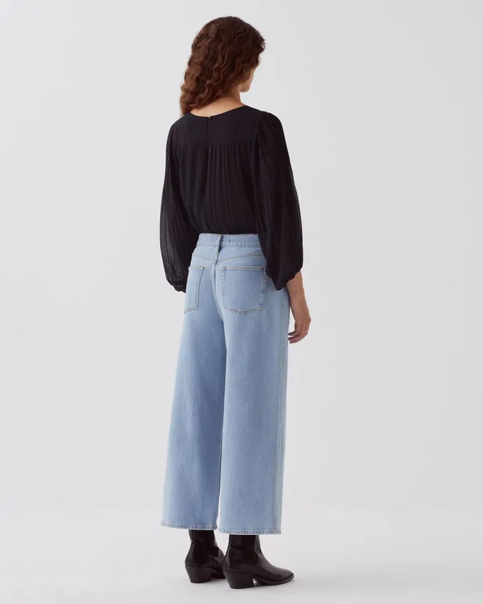 Women Emy 8211 Wide Cropped Jeans Light Wash Comptoir Des Cotonniers Jeans