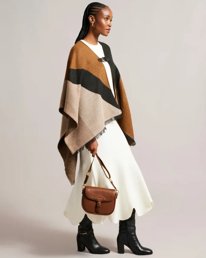 Women ESIA 8211 Webbing Crossbody Saddle Bag Brown Ted Baker Crossbody Bags