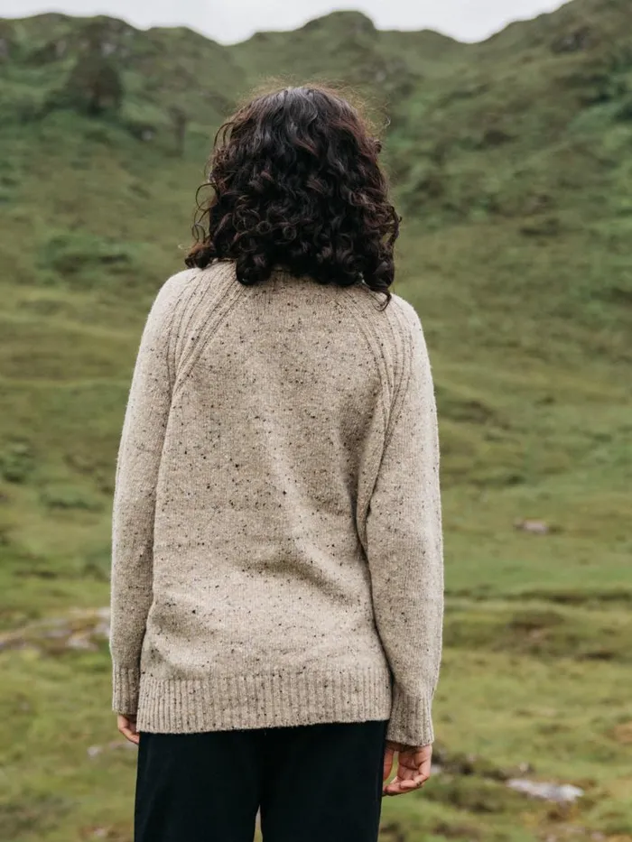 Women Farne Roll Neck Knit Jumper Oatmeal Finisterre Knitwear
