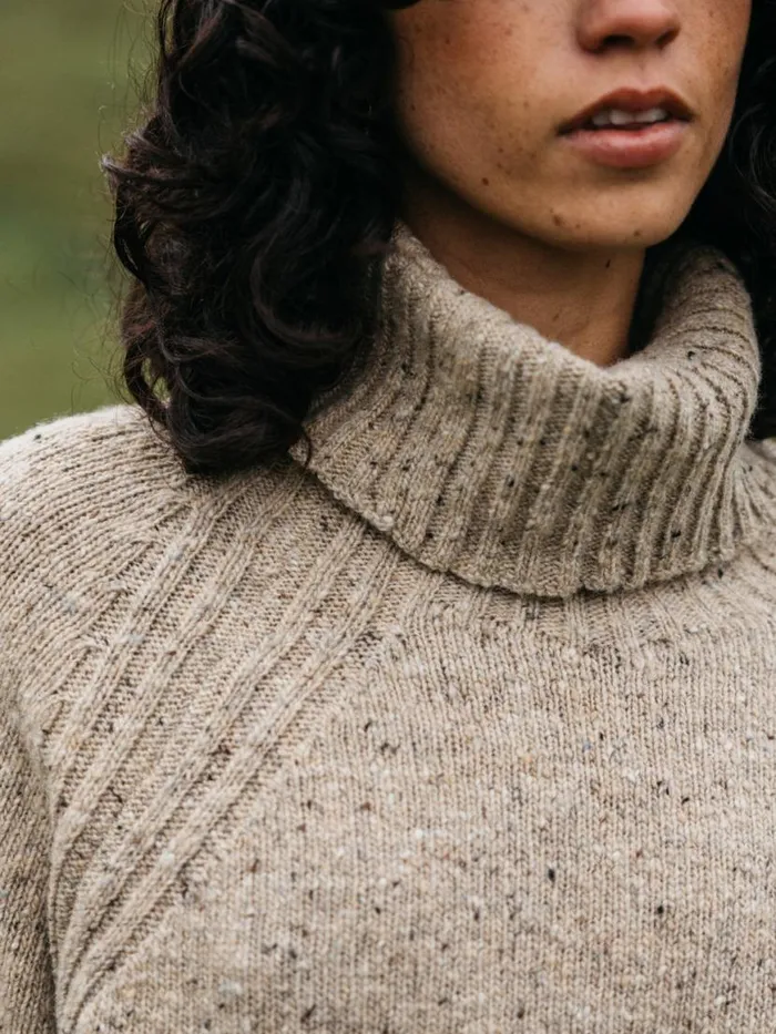 Women Farne Roll Neck Knit Jumper Oatmeal Finisterre Knitwear