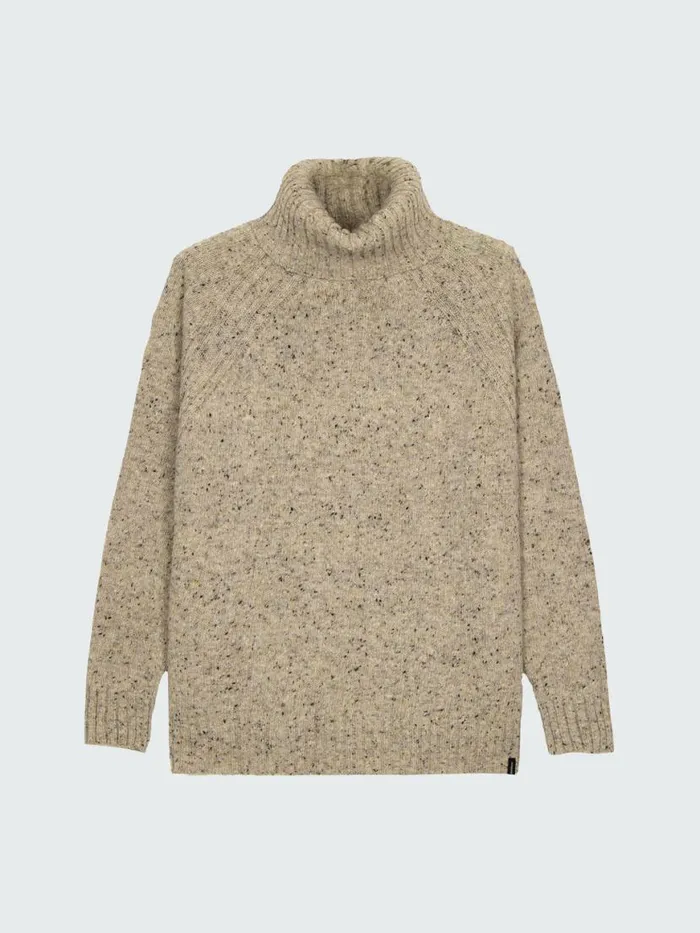 Women Farne Roll Neck Knit Jumper Oatmeal Finisterre Knitwear