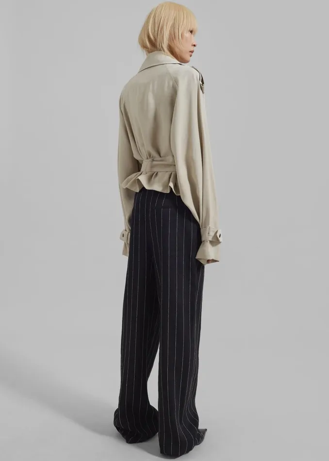 Women Faven Cropped Trench 8211 Beige The Frankie Shop Outerwear