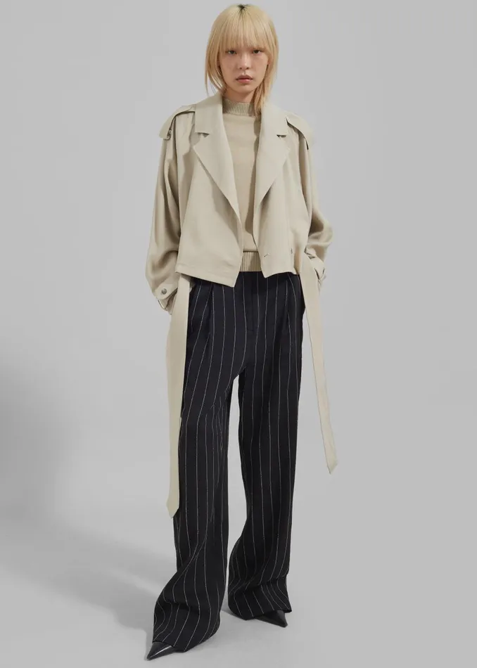 Women Faven Cropped Trench 8211 Beige The Frankie Shop Outerwear