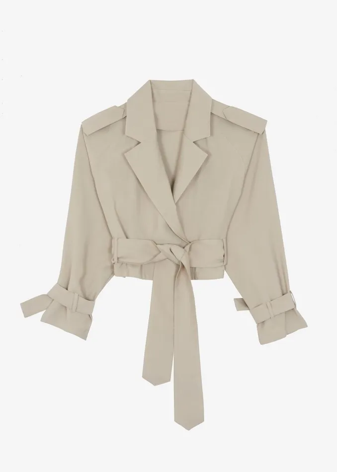 Women Faven Cropped Trench 8211 Beige The Frankie Shop Outerwear