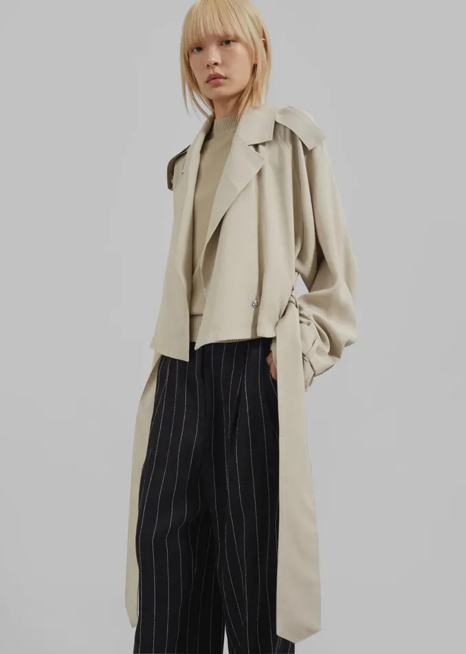 Women Faven Cropped Trench 8211 Beige The Frankie Shop Outerwear