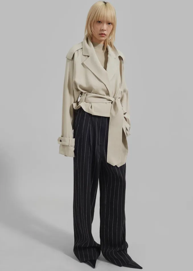 Women Faven Cropped Trench 8211 Beige The Frankie Shop Outerwear