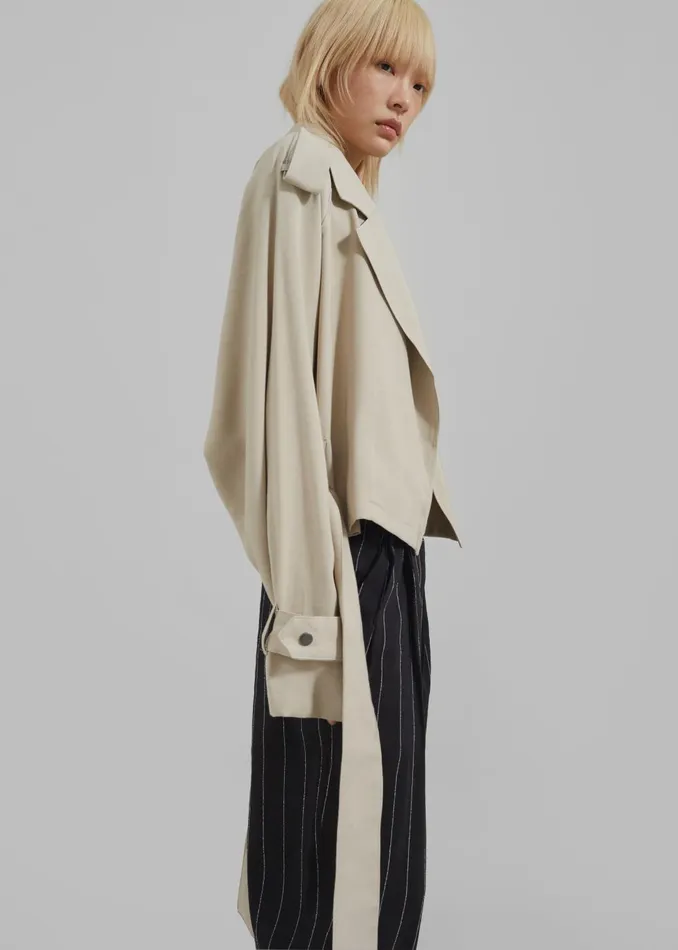 Women Faven Cropped Trench 8211 Beige The Frankie Shop Outerwear