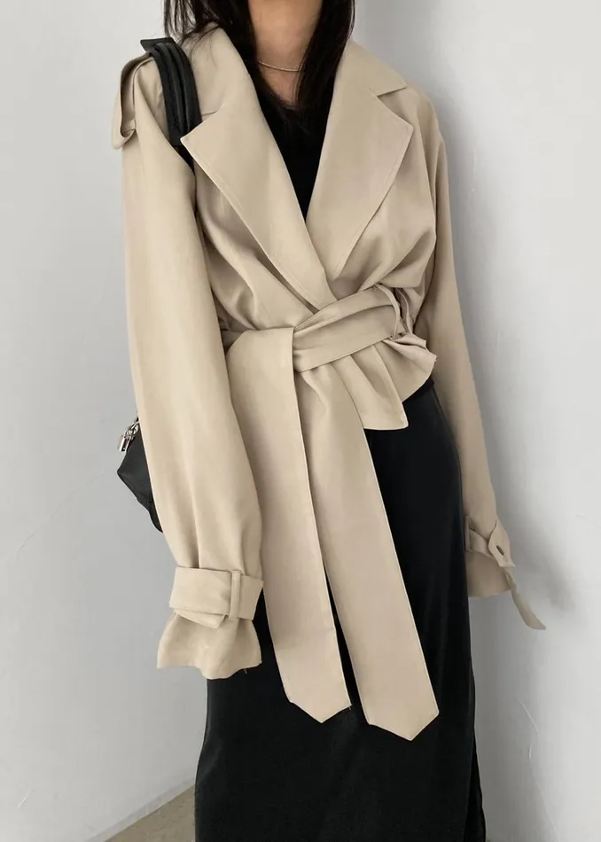 Women Faven Cropped Trench 8211 Beige The Frankie Shop Outerwear