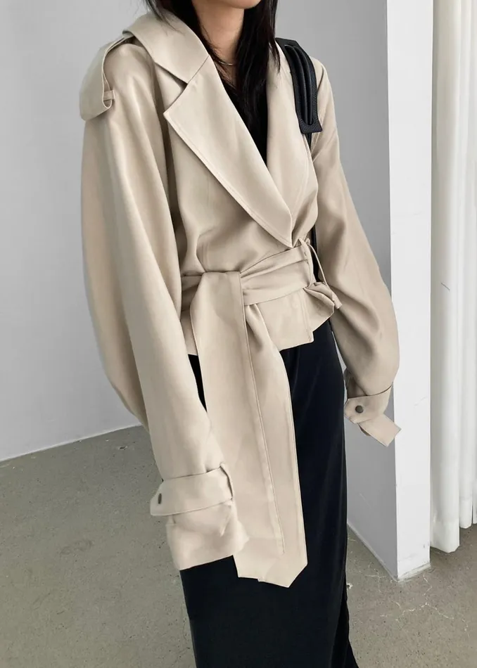 Women Faven Cropped Trench 8211 Beige The Frankie Shop Outerwear