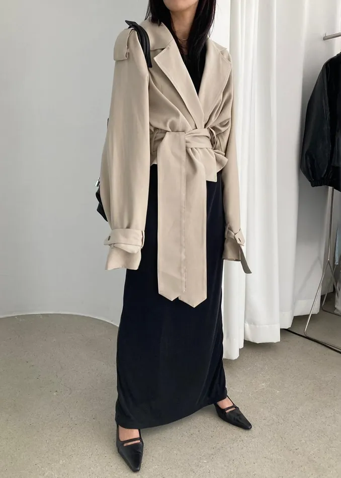Women Faven Cropped Trench 8211 Beige The Frankie Shop Outerwear