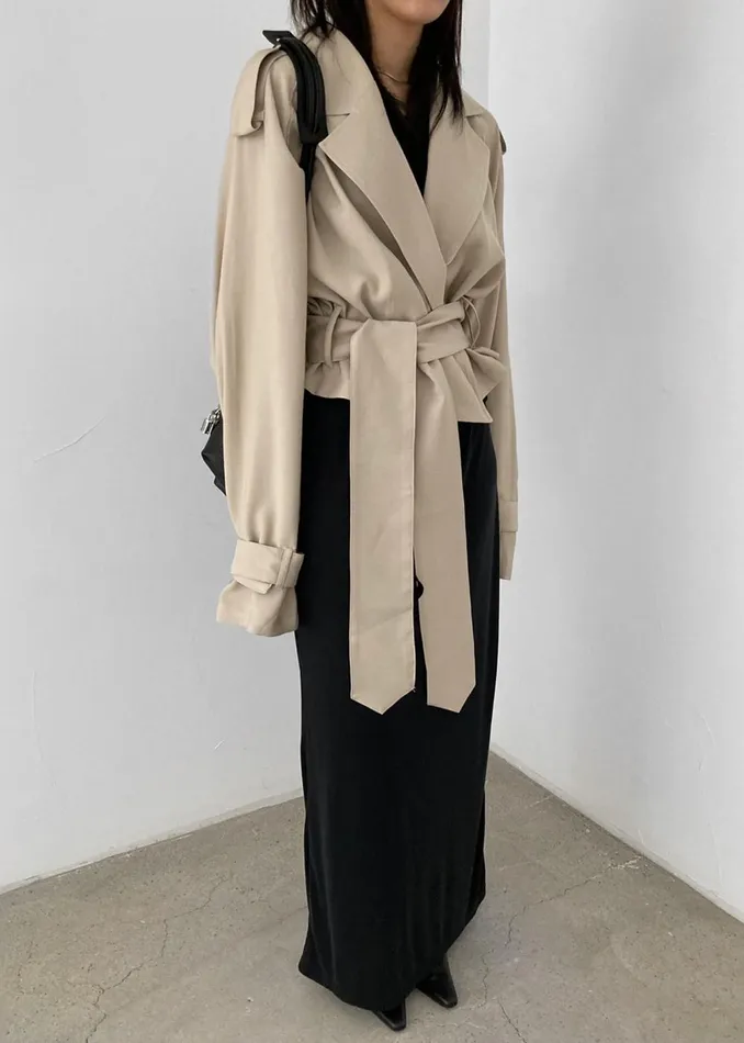Women Faven Cropped Trench 8211 Beige The Frankie Shop Outerwear
