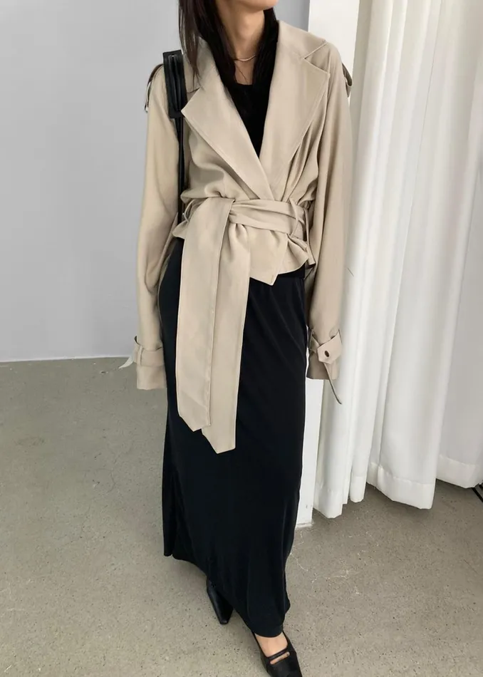 Women Faven Cropped Trench 8211 Beige The Frankie Shop Outerwear