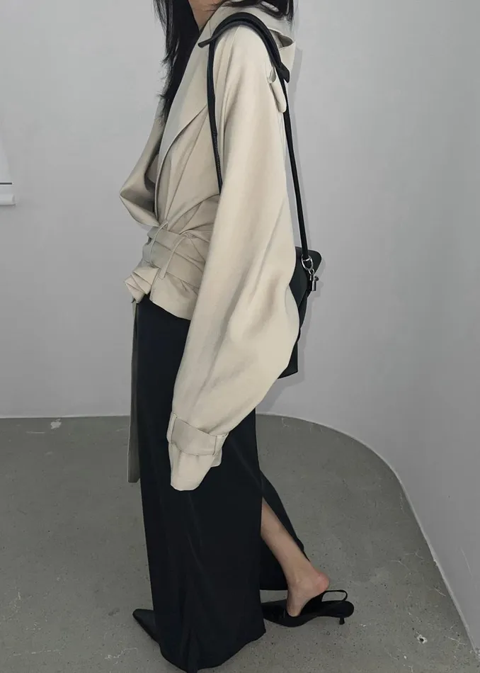 Women Faven Cropped Trench 8211 Beige The Frankie Shop Outerwear