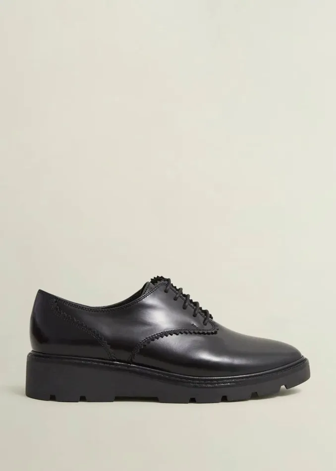 Women Flats Hobbs Chelsey LaceUp Shoes Black