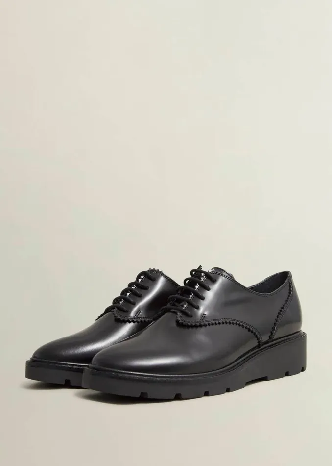 Women Flats Hobbs Chelsey LaceUp Shoes Black