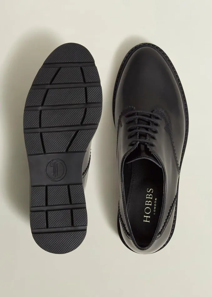 Women Flats Hobbs Chelsey LaceUp Shoes Black